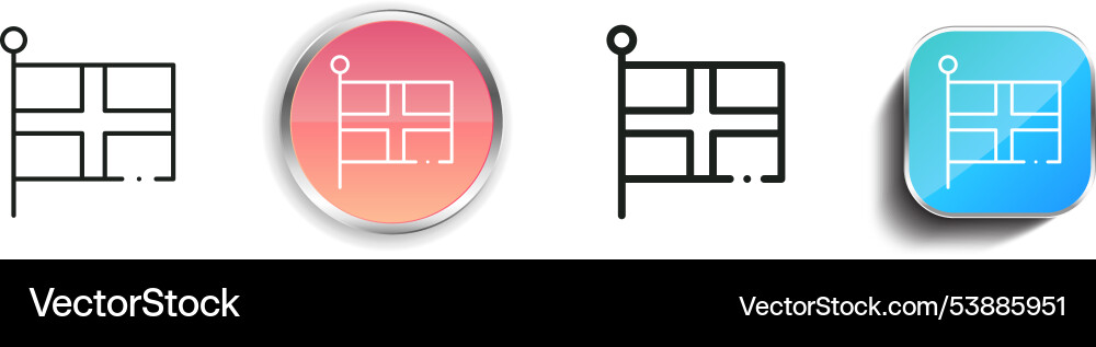 England icon thin linear regular and button style England icon thin linear regular and button style vector image