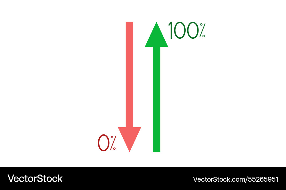 Financial graph with green and red pointers Financial graph with green and red pointers Vector Image