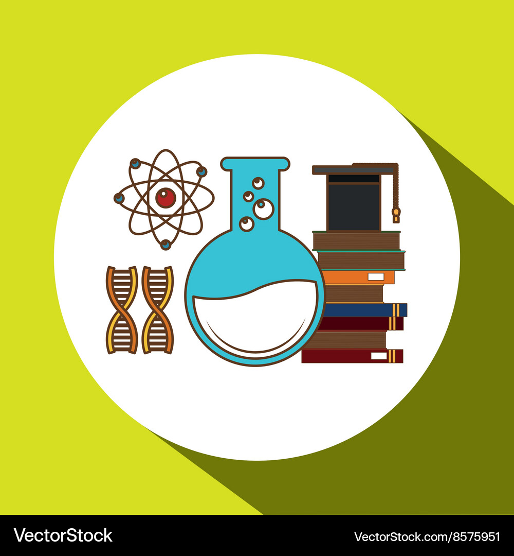 Laboratory flask over white background Vector Image