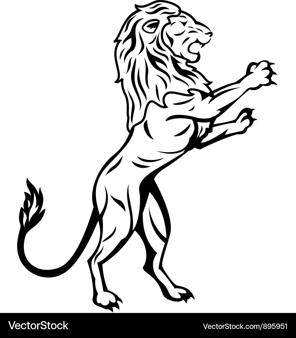 Lion Tribal Tattoo Silhouette vector image