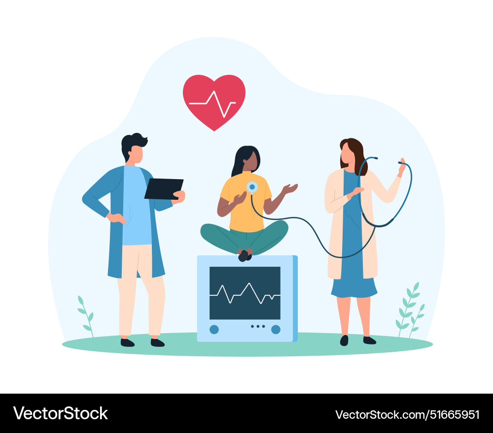 Medizinische Untersuchung in der Kardiologie Elektrokardiogramm Medizinische Untersuchung in der Kardiologie Elektrokardiogramm vektorbild