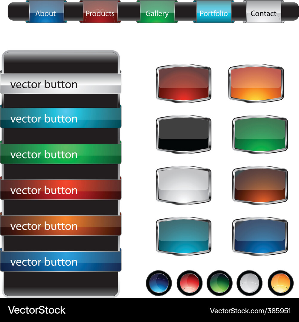 Modern Web Buttons & Frames Vector Image