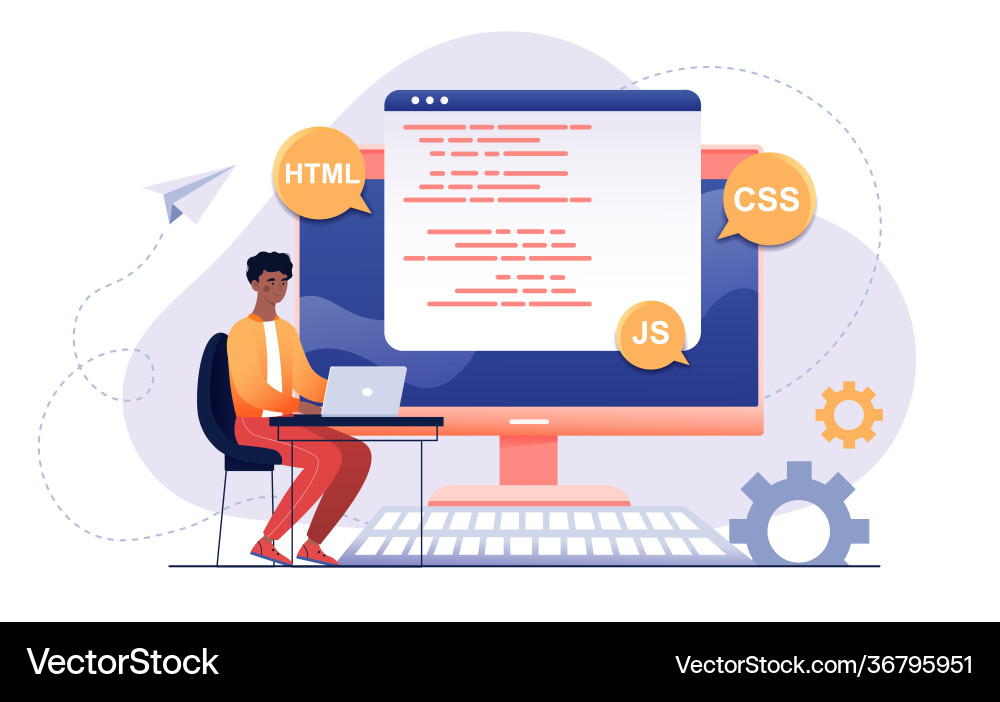 Script coding in php python javascript Royalty Free Vector