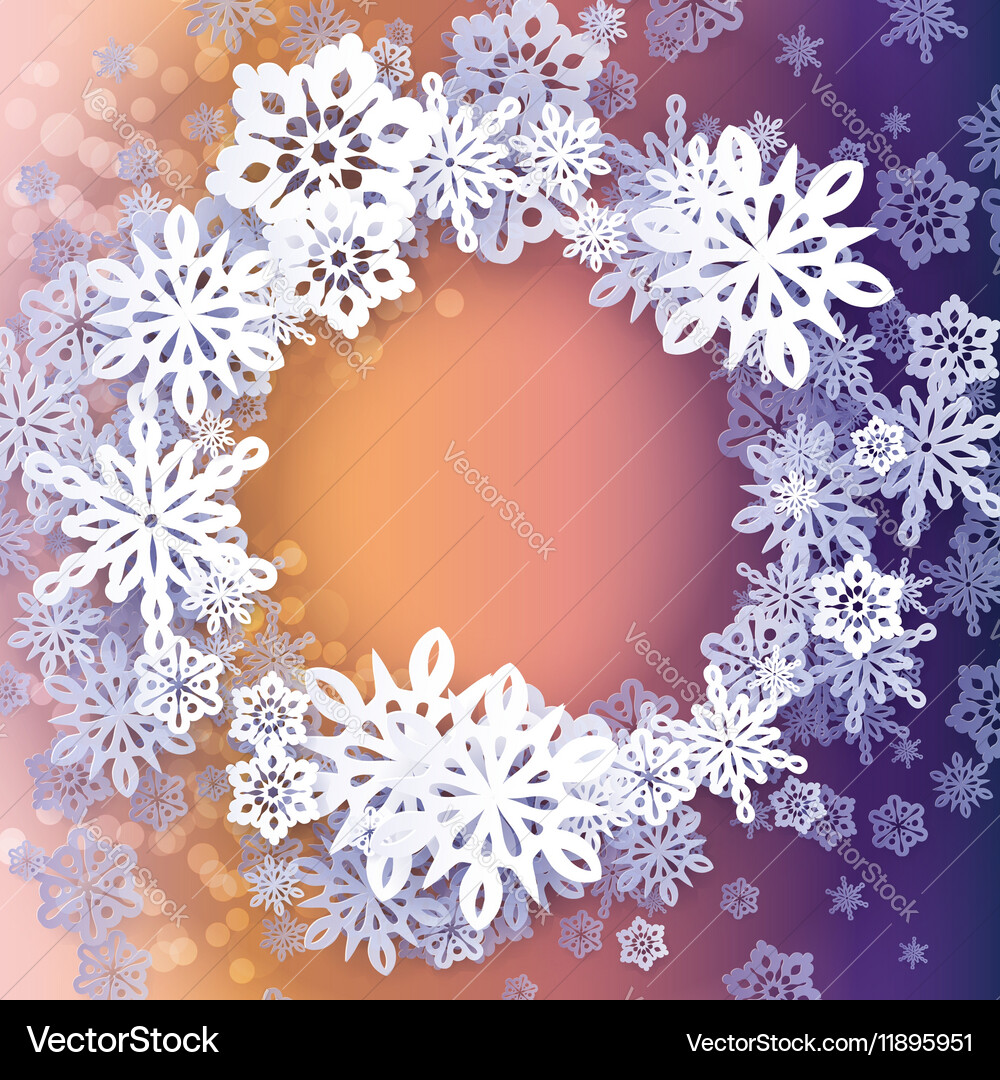 Snowflake Frame - Winter Text Overlay Vector Image