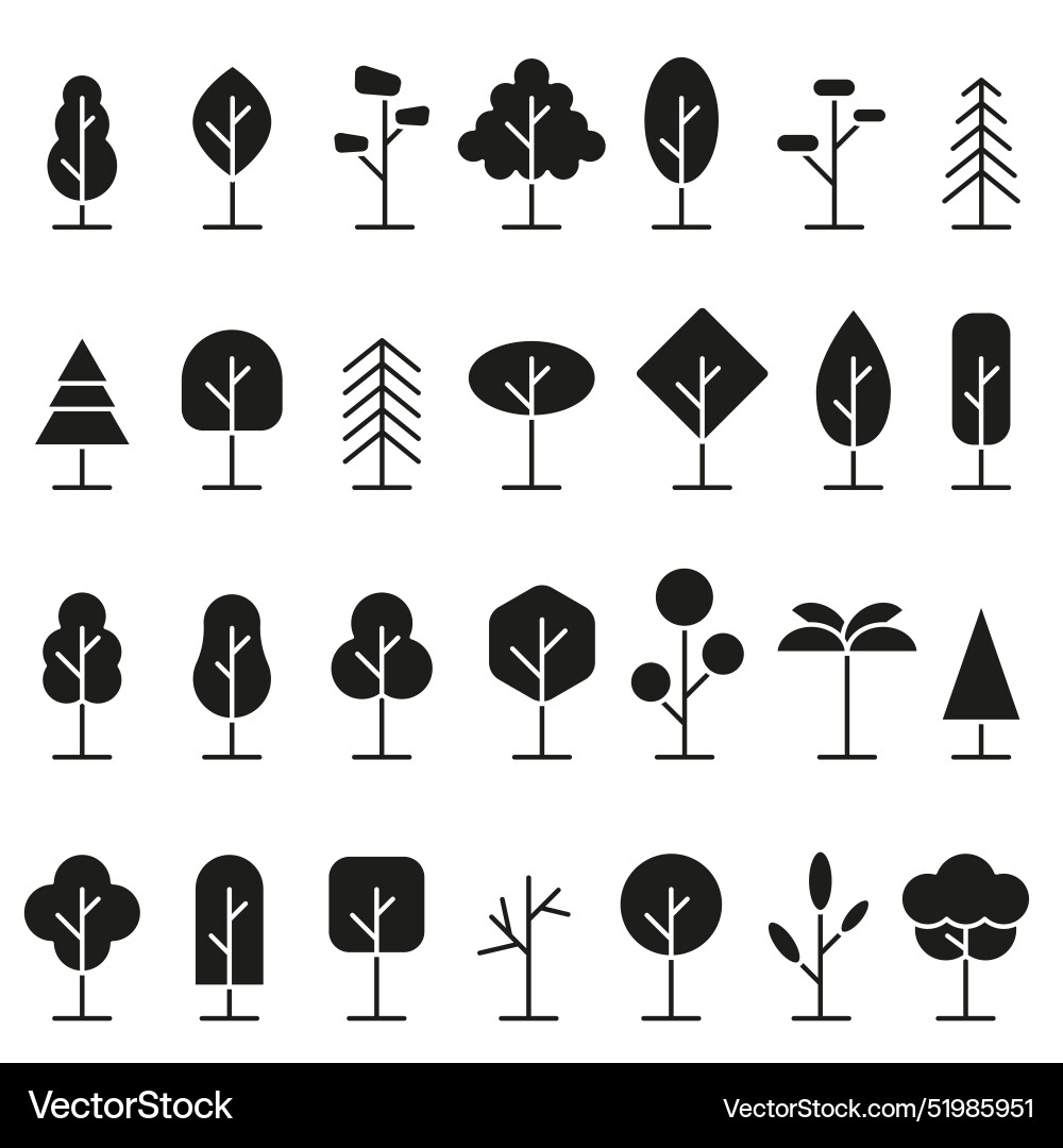 Trees are dark a collection of tree abstract Trees are dark a collection of tree abstract Vector Image