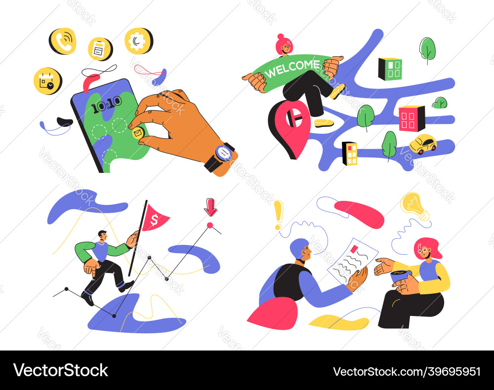 Workflow and management - colorful flat design vector image