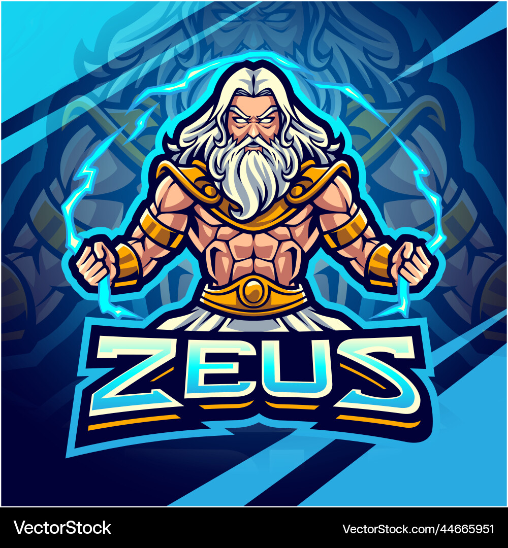 Zeus esport mascot logo design vector image