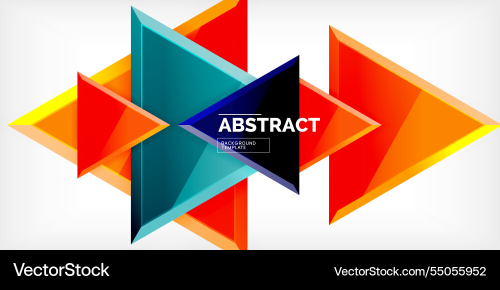 Abstract background - colorful triangles with 3d Abstract background - colorful triangles with 3d vector image