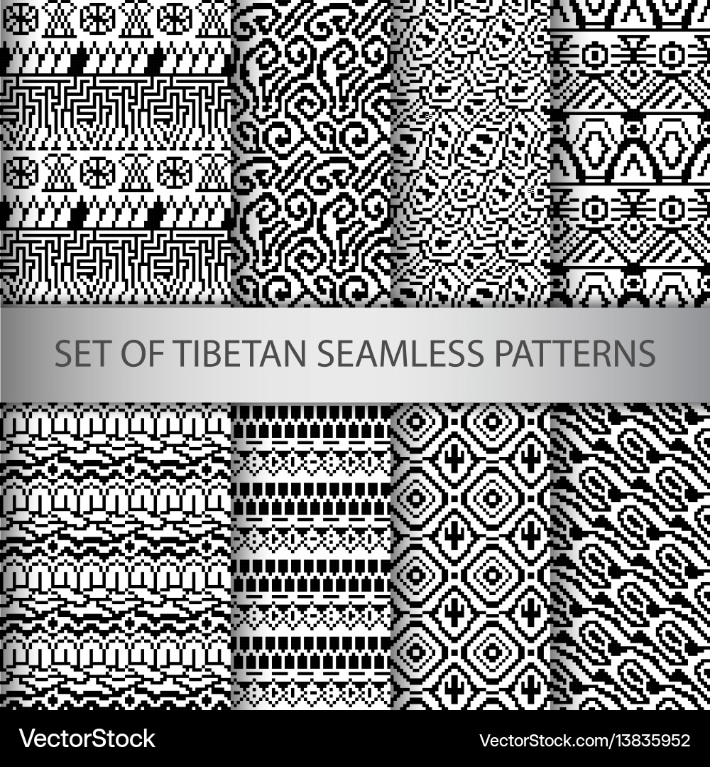 Collection of pixel seamless patterns Collection of pixel seamless patterns vector image