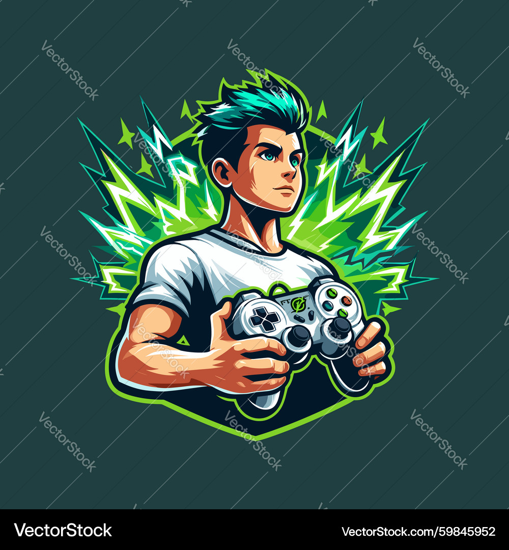 Gaming Controller Logo Royalty Free Vector Image