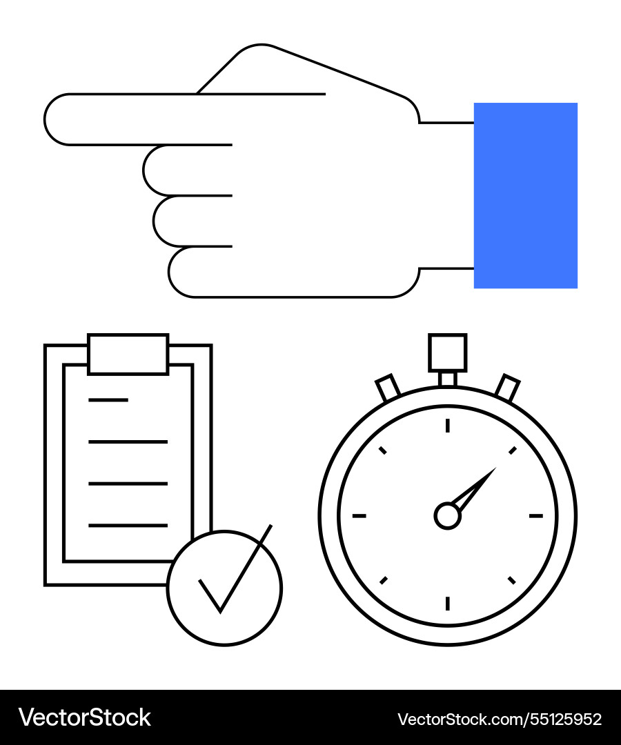 Hand pointing direction with checklist Hand pointing direction with checklist vector image