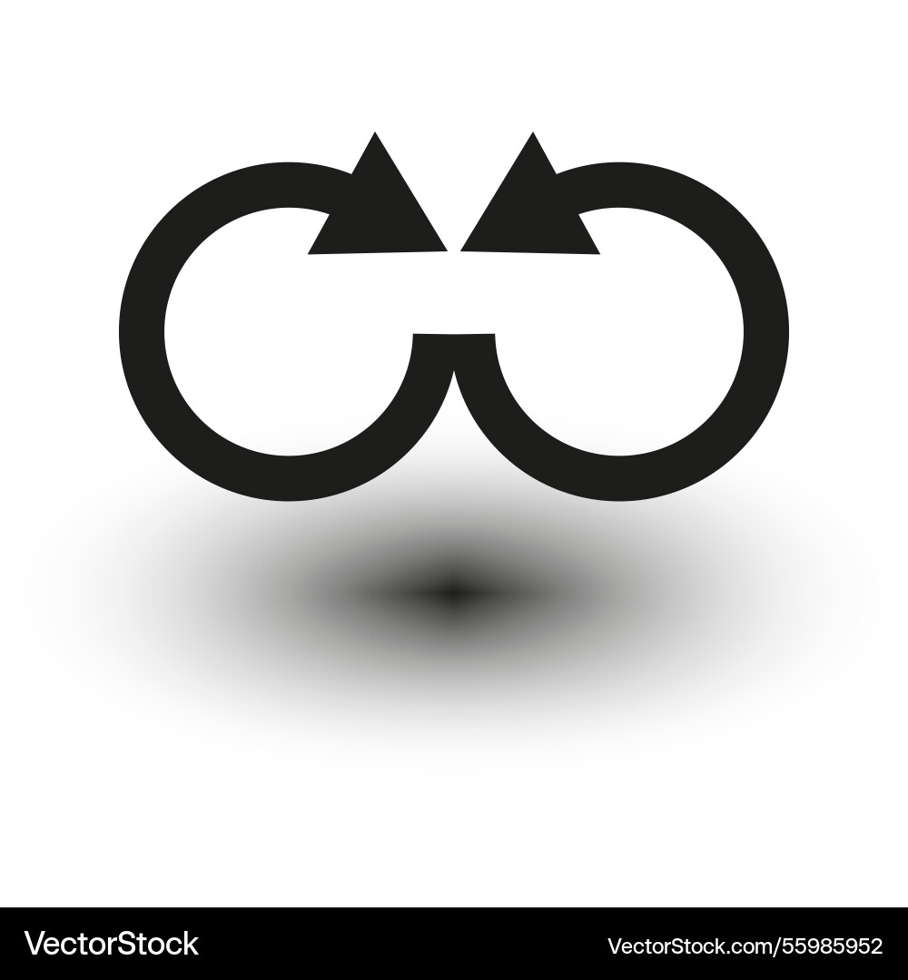 Infinity loop circular arrow symbol dynamic Infinity loop circular arrow symbol dynamic vector image