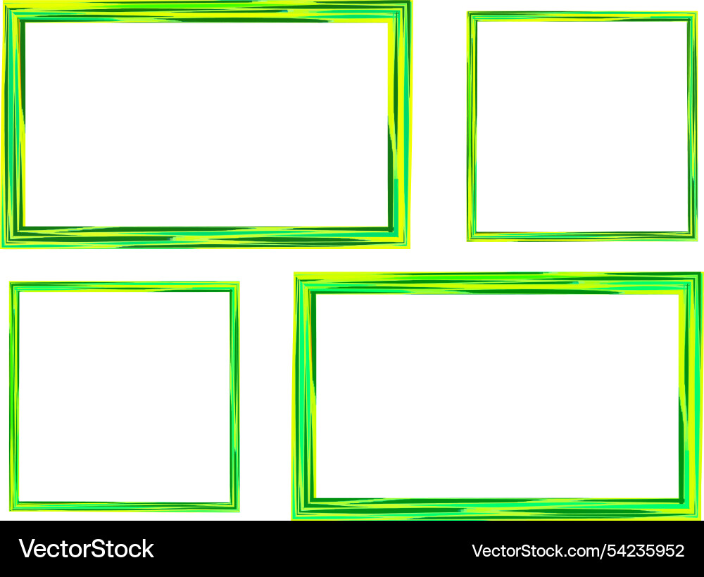 Neon green color pattern frames set Neon green color pattern frames set vector image