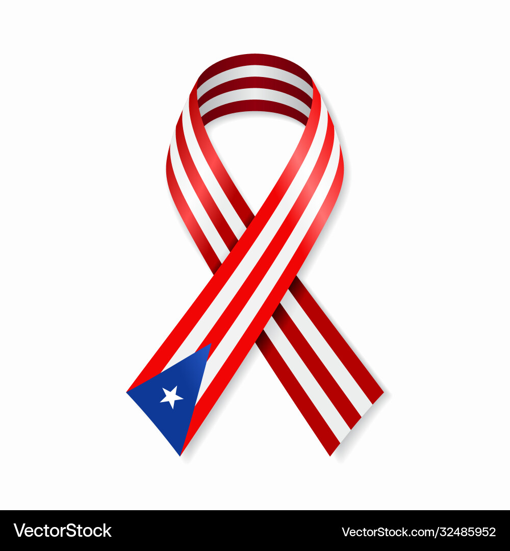Puerto Rican Flag Ribbon Vector Image