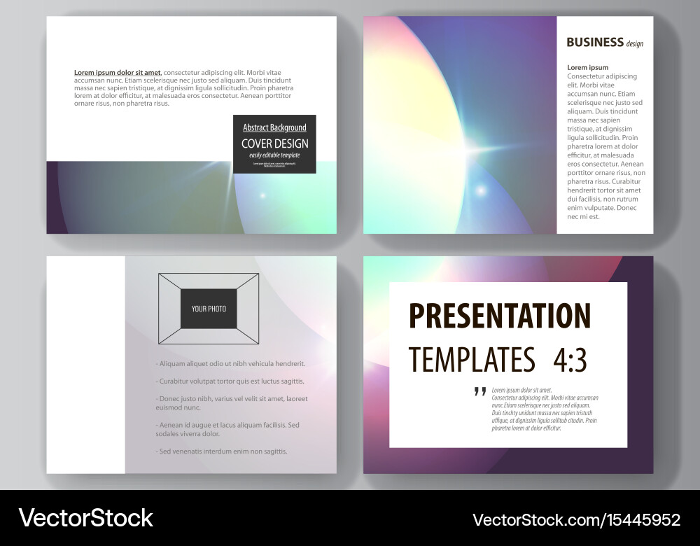Set of business templates for presentation slides vector image