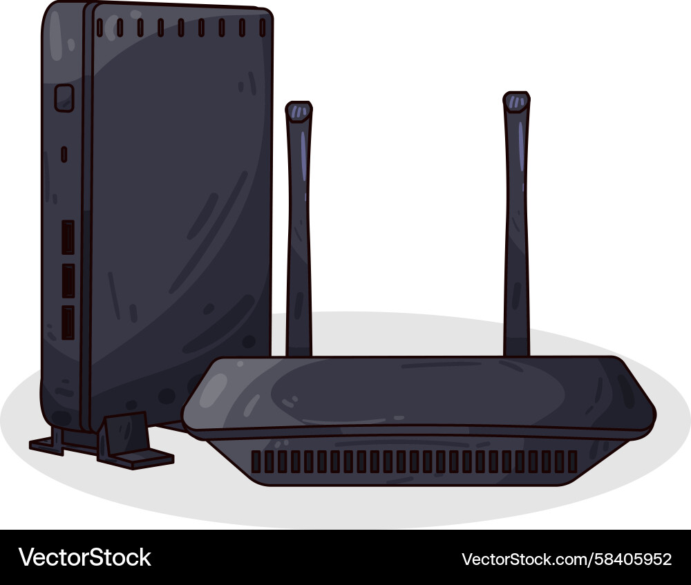 WiFi Router Network Device Vector Image
