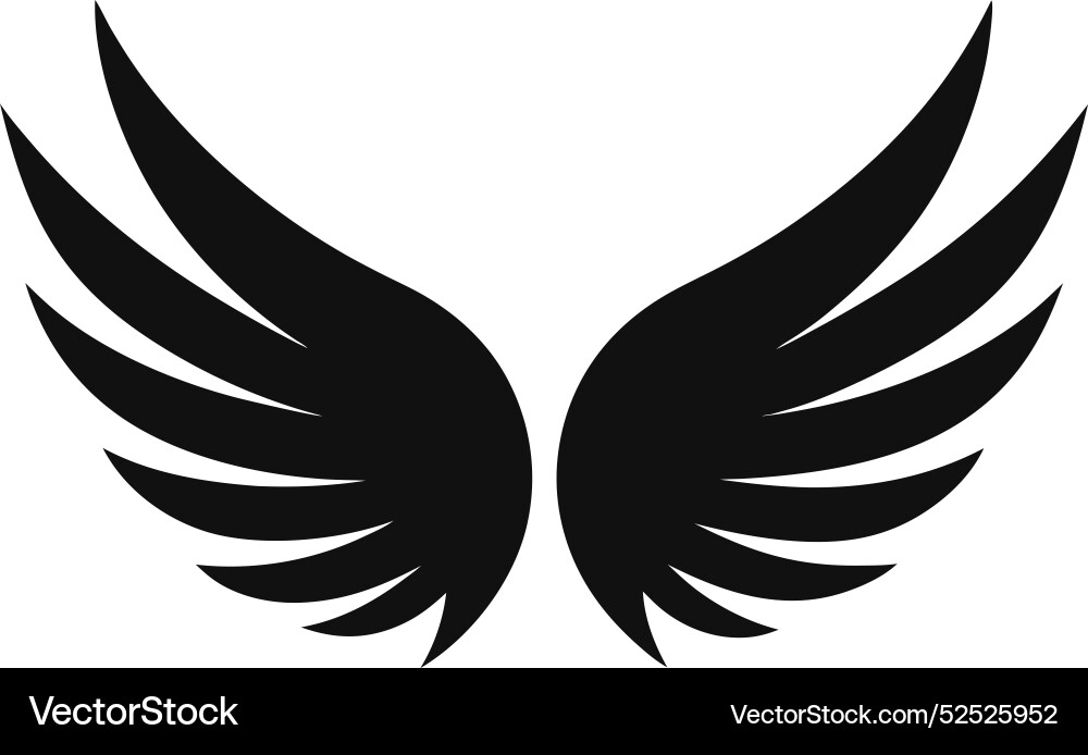 Wing icon set silhouette 5 Royalty Free Vector Image