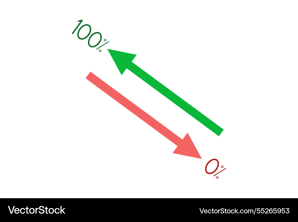 Financial graph with green and red pointers Vector Image