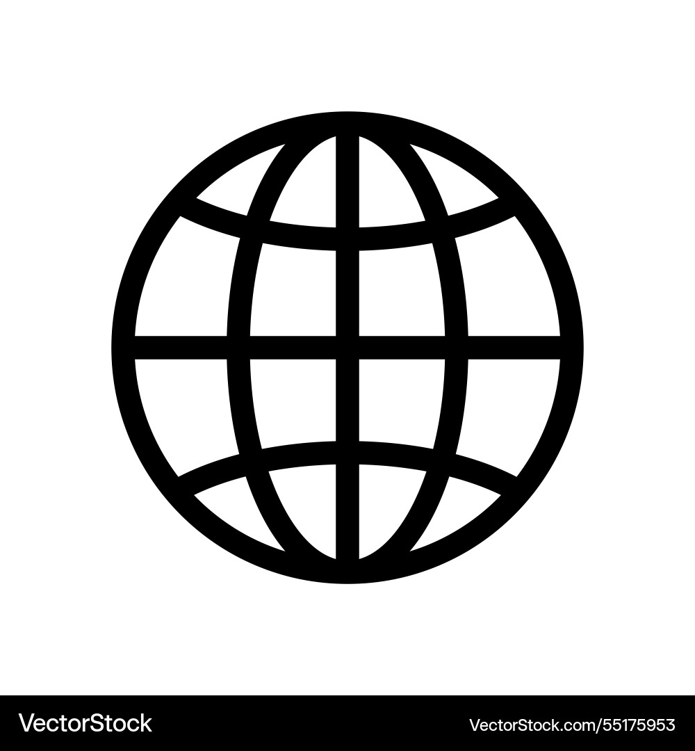 Globe icon web sphere shape world map symbol Globe icon web sphere shape world map symbol vector image