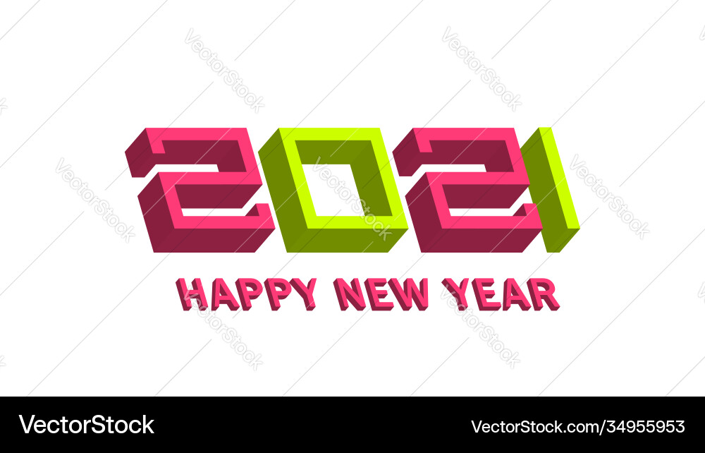 New year poster 2021 logo concept New year poster 2021 logo concept vector image