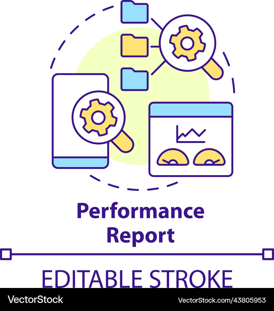 Performance Report Icon - Data Analysis vector image