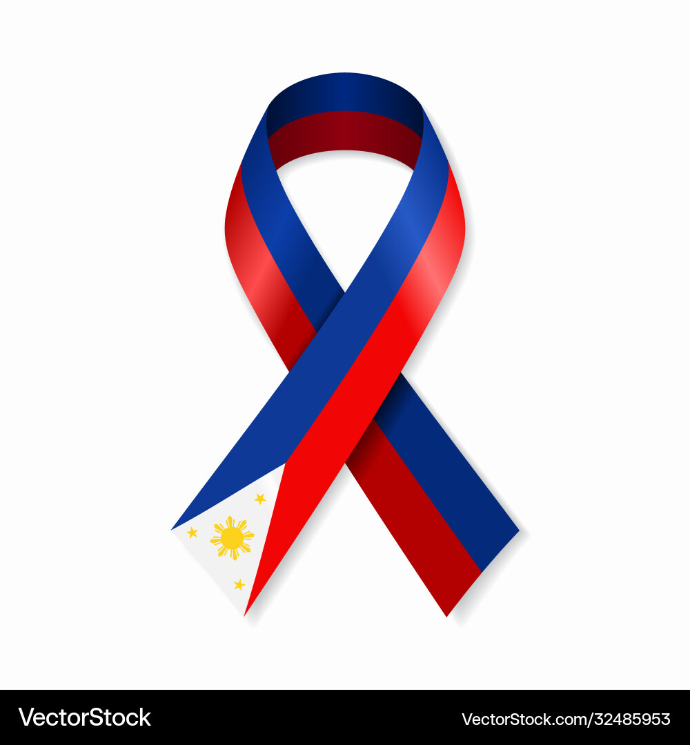 Philippines Flag Ribbon Vector Image
