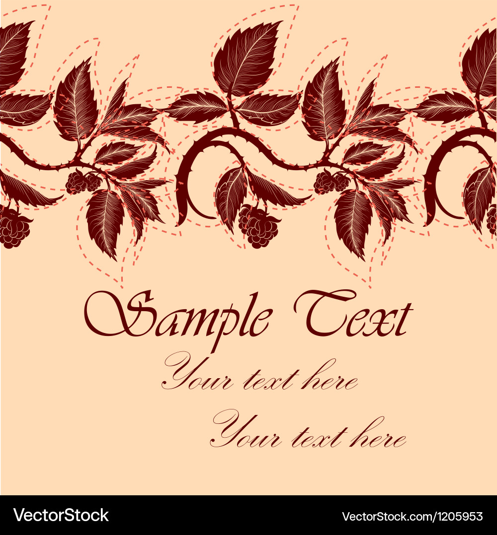 Raspberry Branch Seamless Pattern vector image