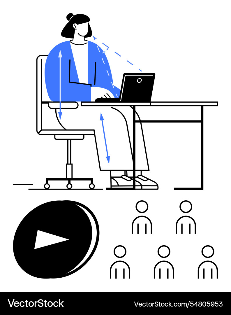Remote learning and virtual collaboration setup Remote learning and virtual collaboration setup vector image