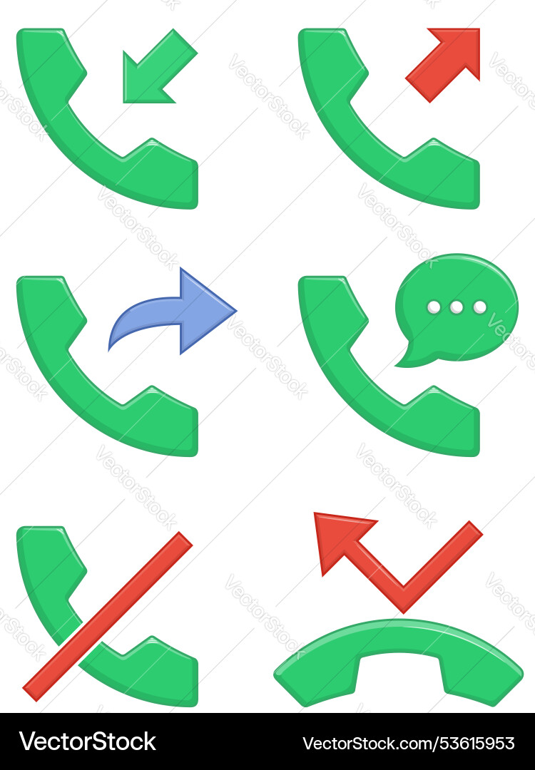 Telefon eingehende ausgehende vorwärts gerichtete Rufsymbole Telefon eingehende ausgehende vorwärts gerichtete Rufsymbole vektorbild