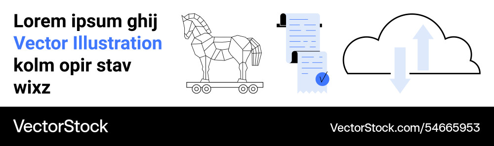 Trojan horse document with checklist upload Vector Image
