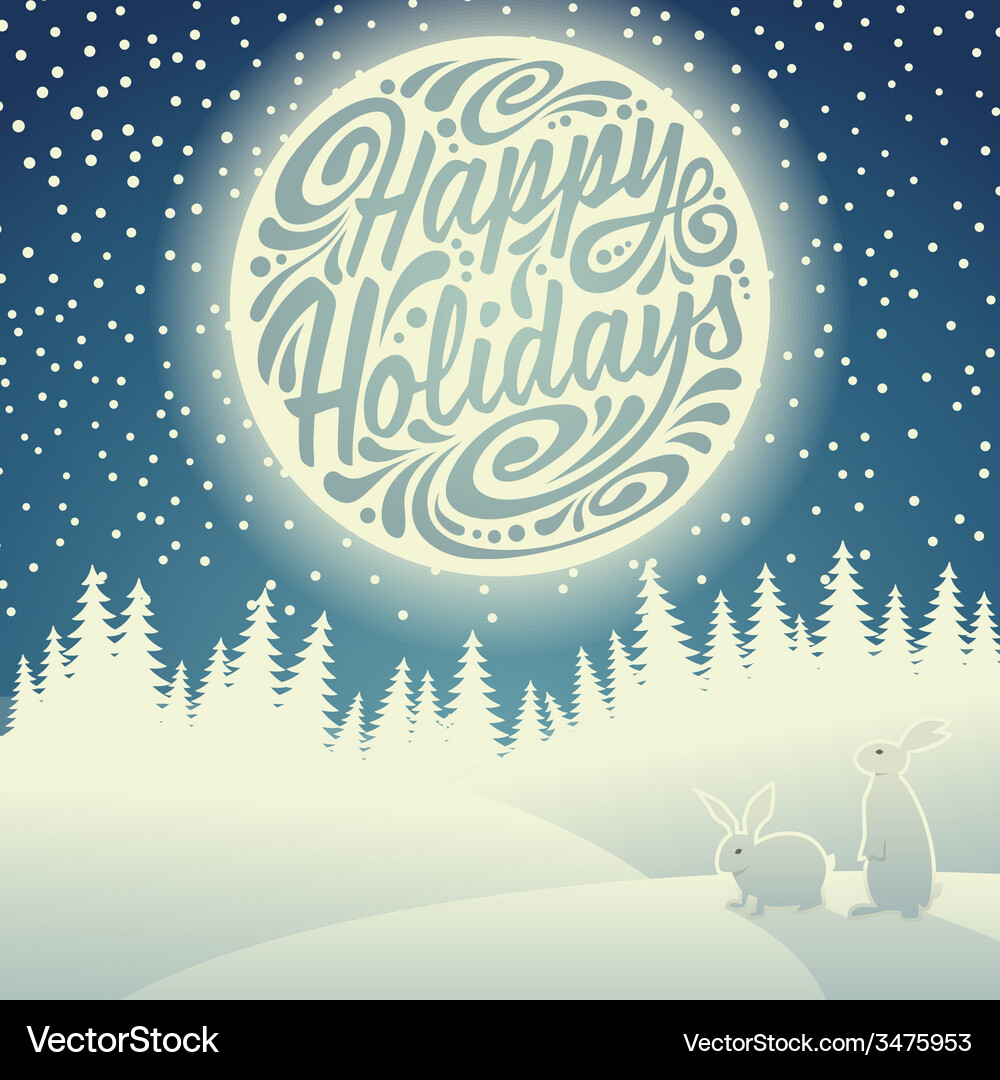 Winter Holiday Card Vector Image