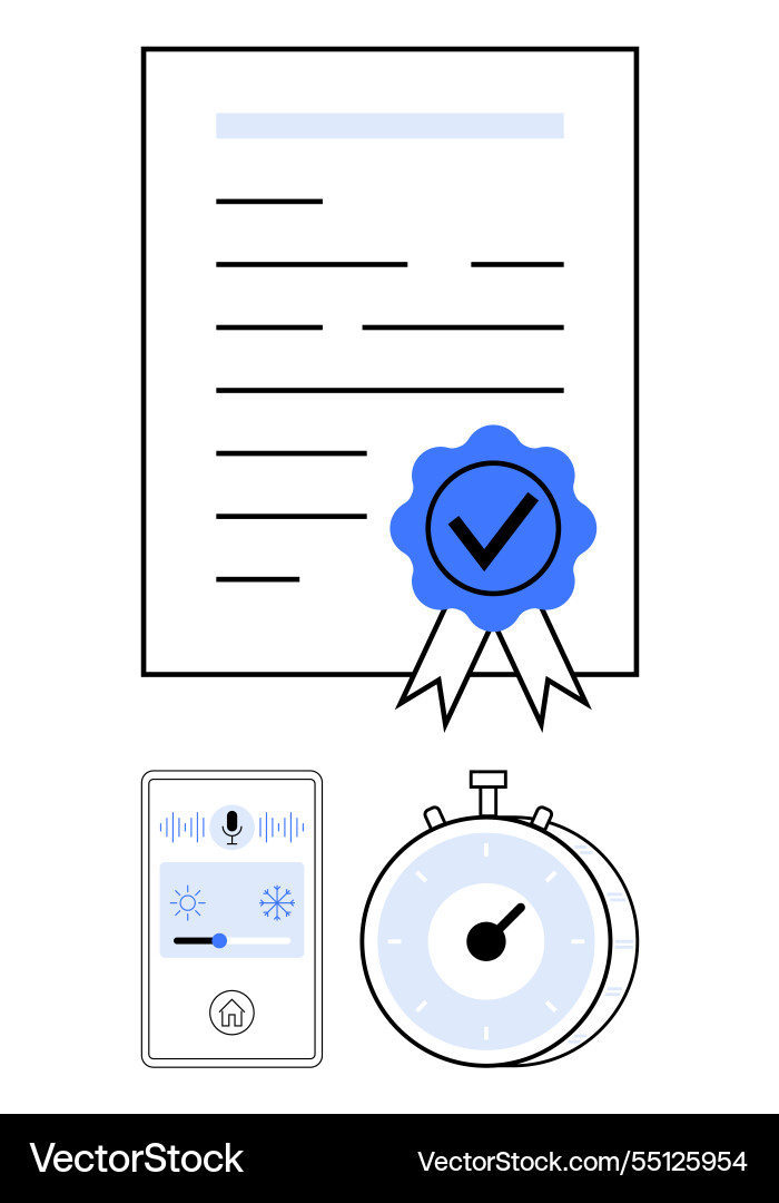 Certification document with ribbon checkmark Certification document with ribbon checkmark vector image