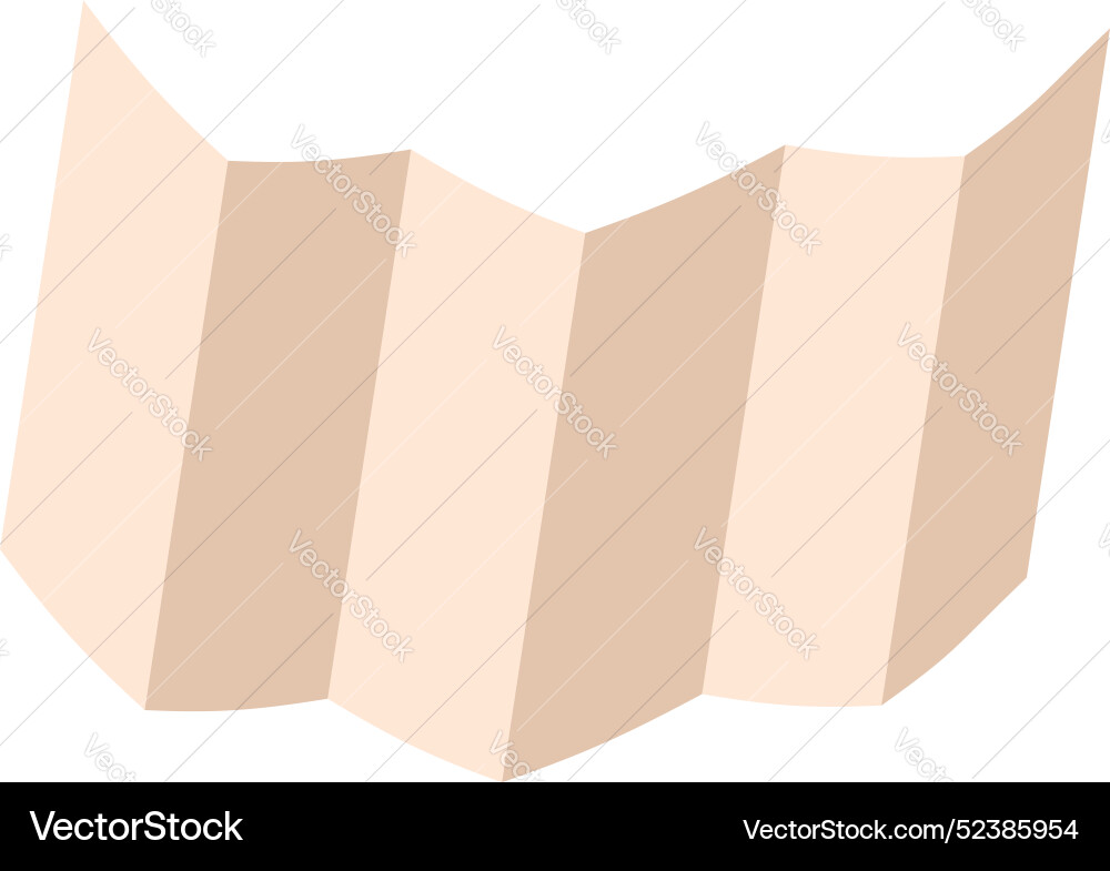 Empty folded road map showing the way Vector Image
