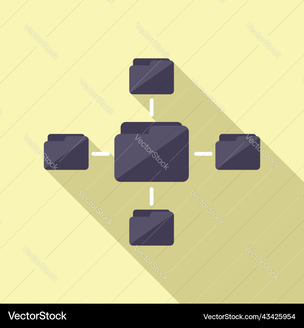 Folder database icon flat customer data vector image