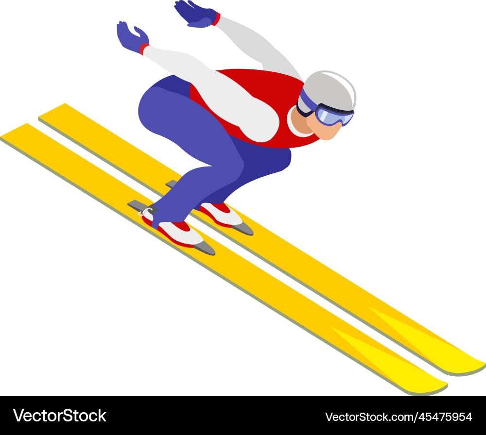 Jumping skiing icon Jumping skiing icon vector image