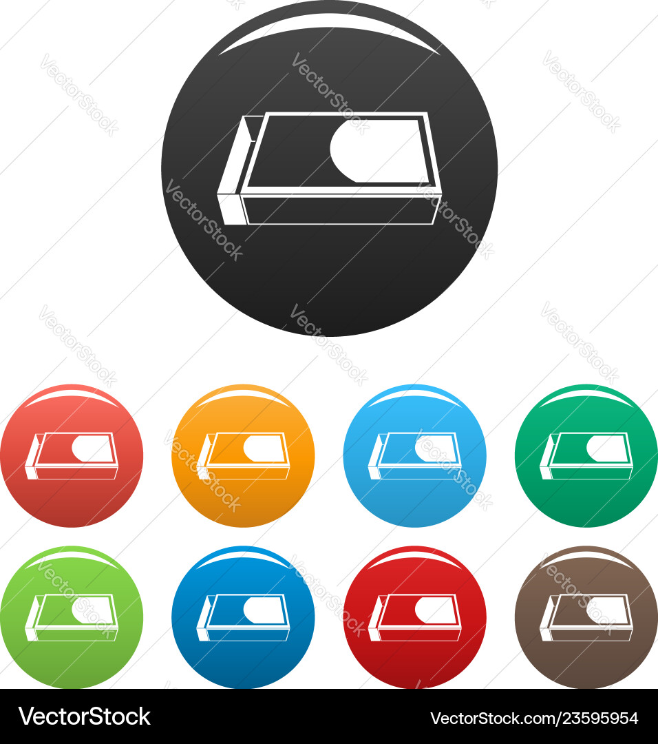 Open matchbox icons set color Open matchbox icons set color vector image