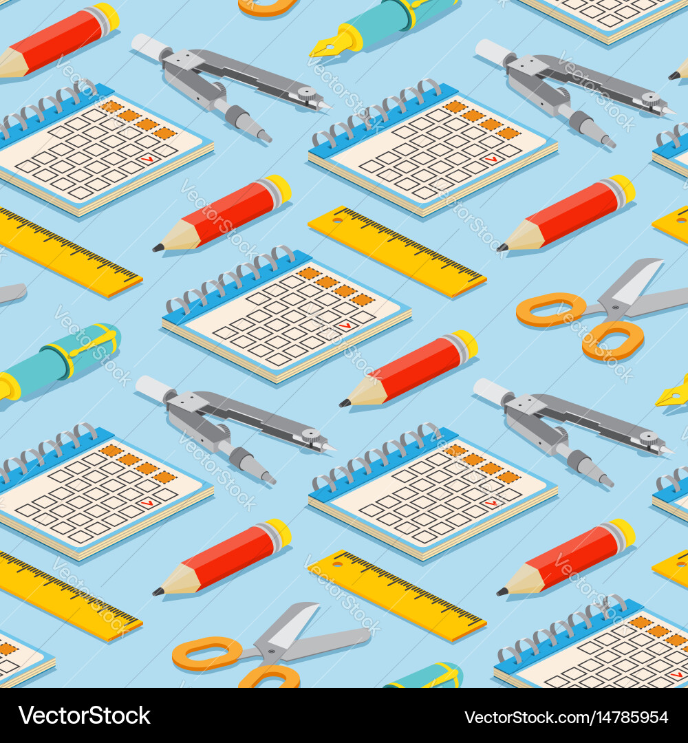 Seamless pattern with isometric pair of compasses Vector Image