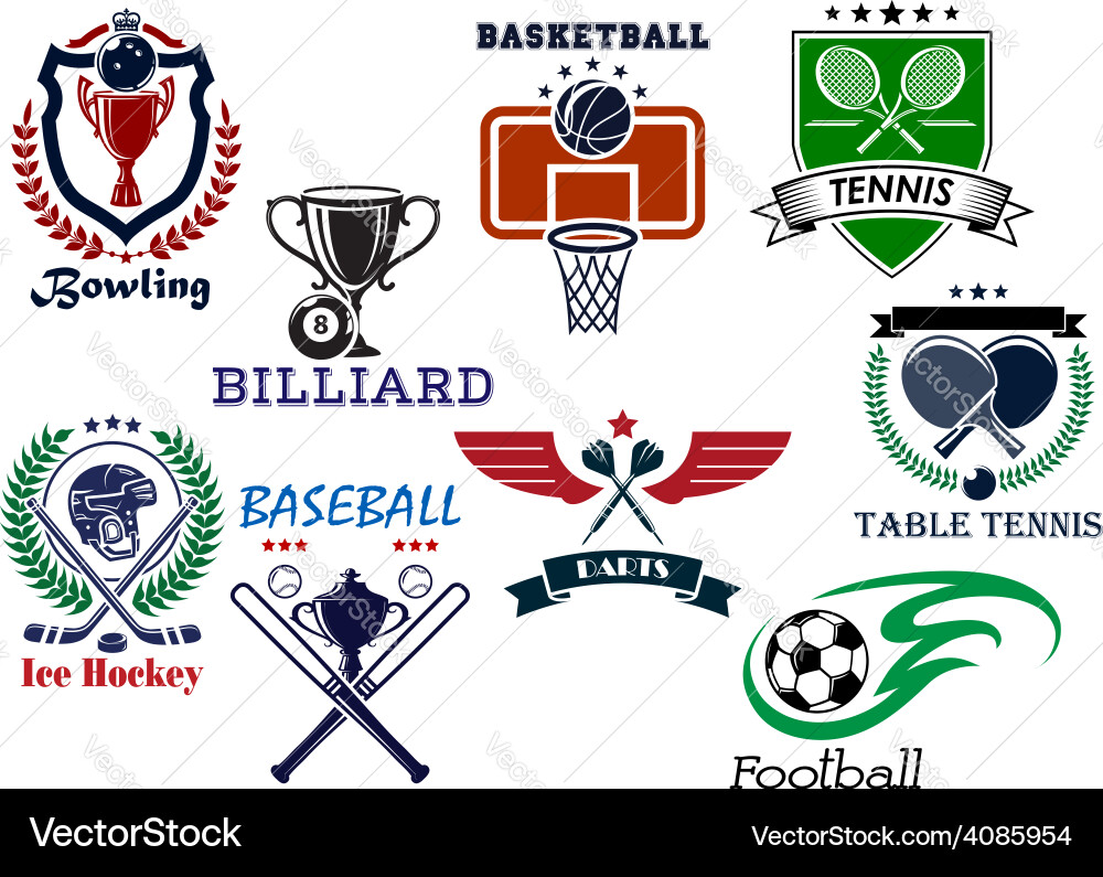 Sports Icon Set - Diverse Activities vector image