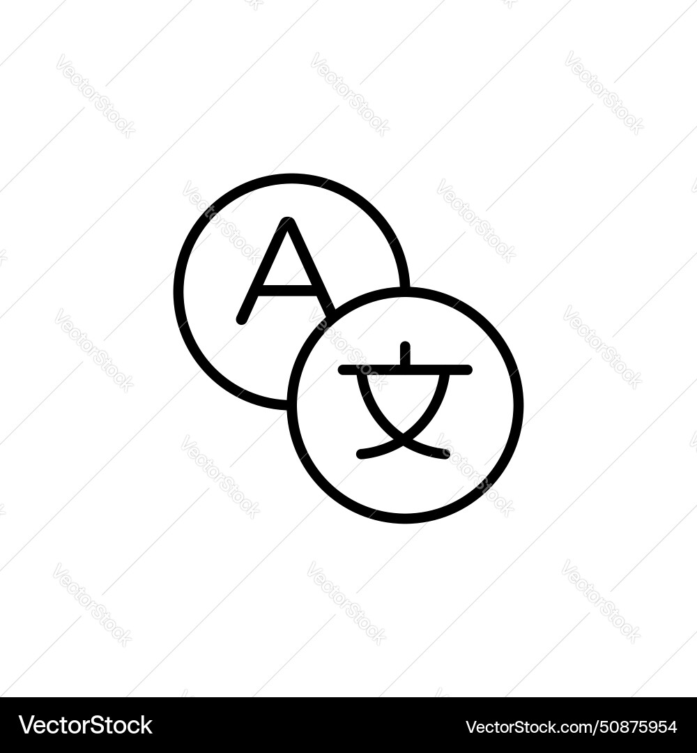 Translation icon set language interpreter symbol vector image