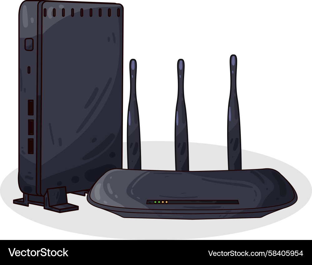 WiFi Router Setup Vector Image