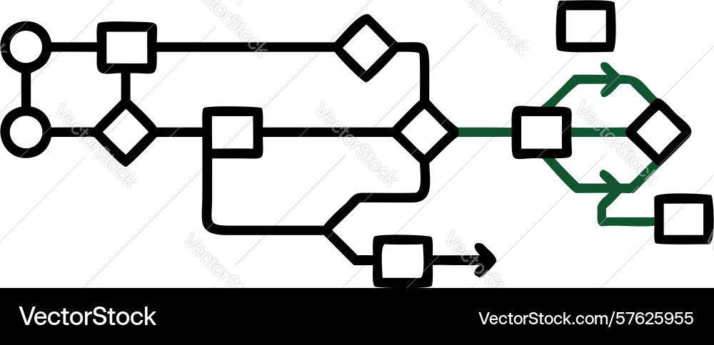 Complex flowchart diagram abstract design vector image