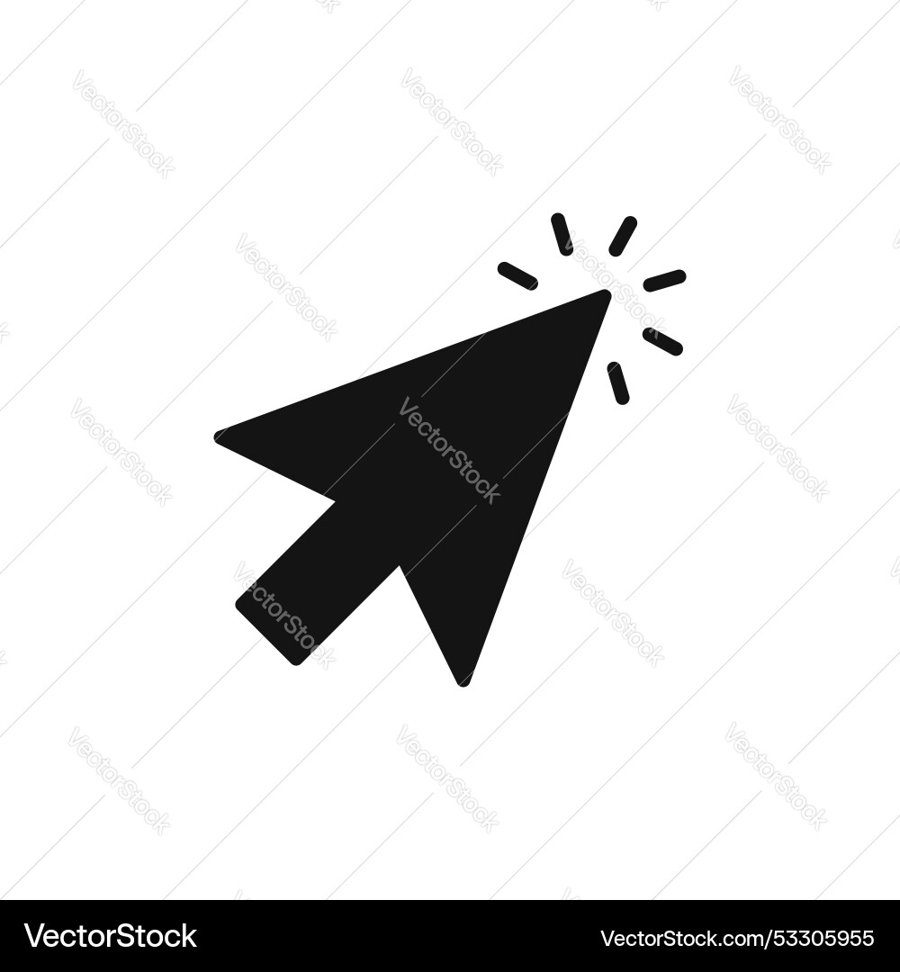 Cursor icon set click arrow symbol web mouse vector image