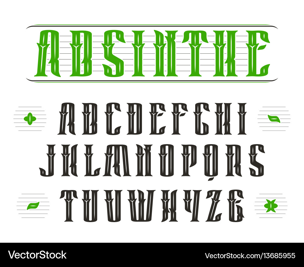 Decorative serif font in vintage style Decorative serif font in vintage style vector image