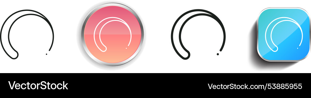 Enso icon thin linear regular and button style Enso icon thin linear regular and button style Vector Image