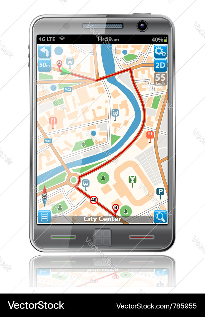 GPS Navigation Smartphone App vector image