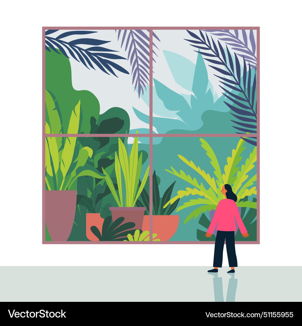In flat cartoon simple style with character In flat cartoon simple style with character vector image