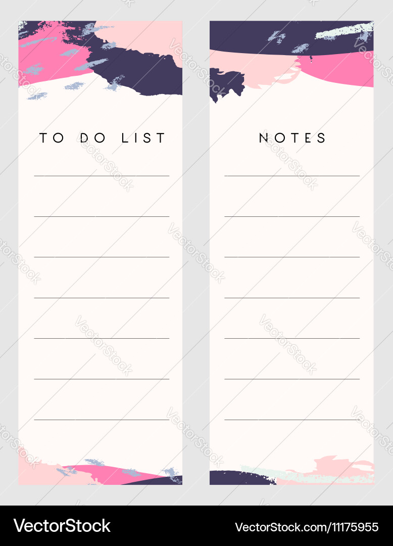 Notes and to do list templates vector image