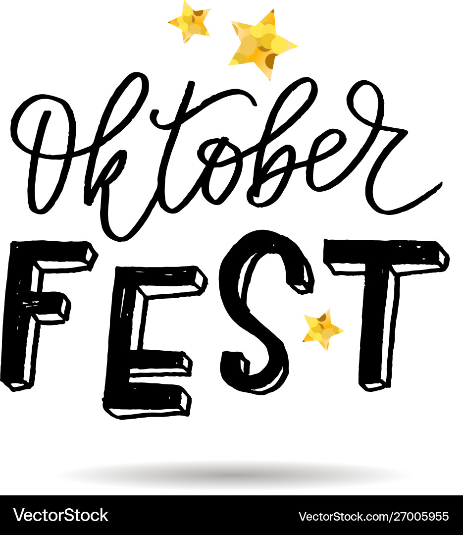 Oktoberfest Schriftzug Kalligraphie Pinseltext Oktoberfest Schriftzug Kalligraphie Pinseltext vektorbild