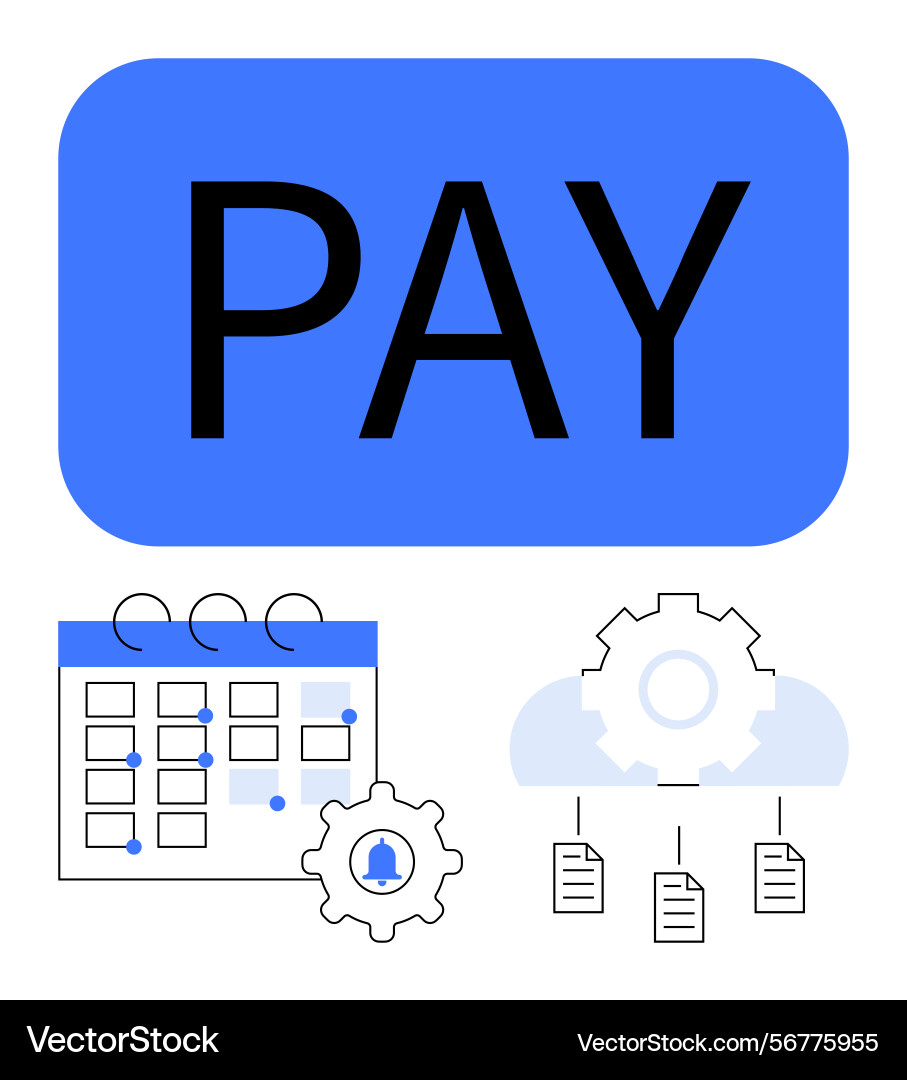 Payroll processing concept with calendar Vector Image