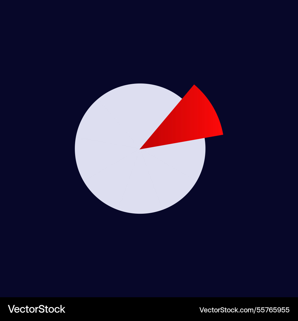 Simple circular diagram with red segment vector image